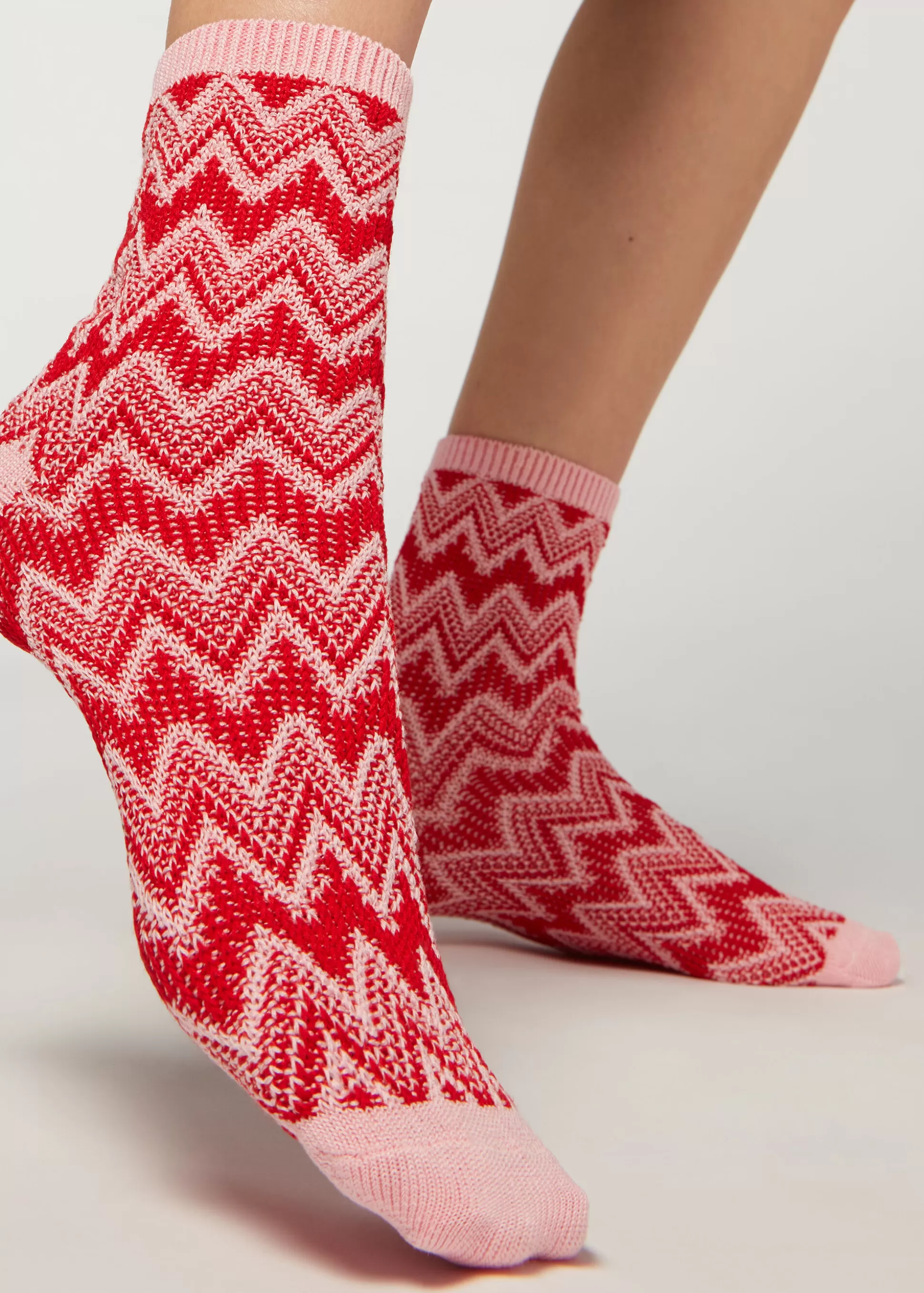 Chaussettes Basses A Motif De Chevrons Colores*Calzedonia Shop