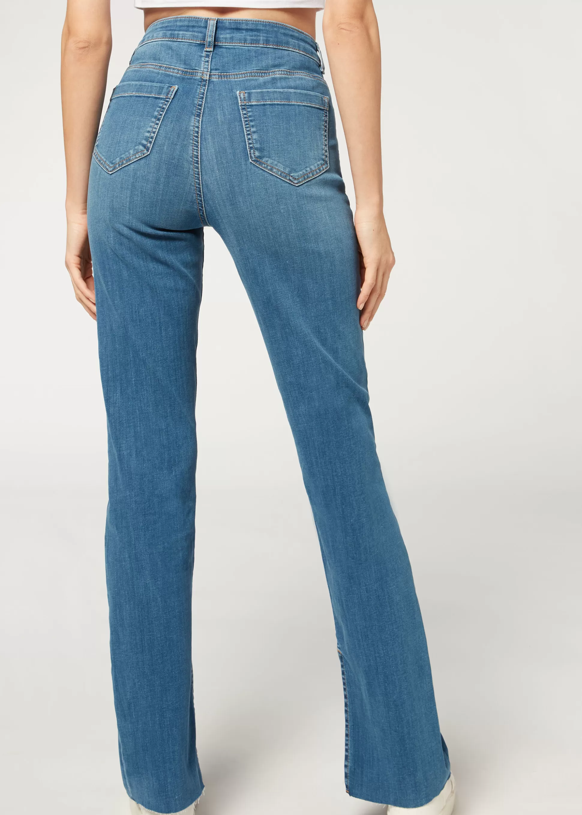 Jean Coupe Droite Avec Dechirures*Calzedonia New