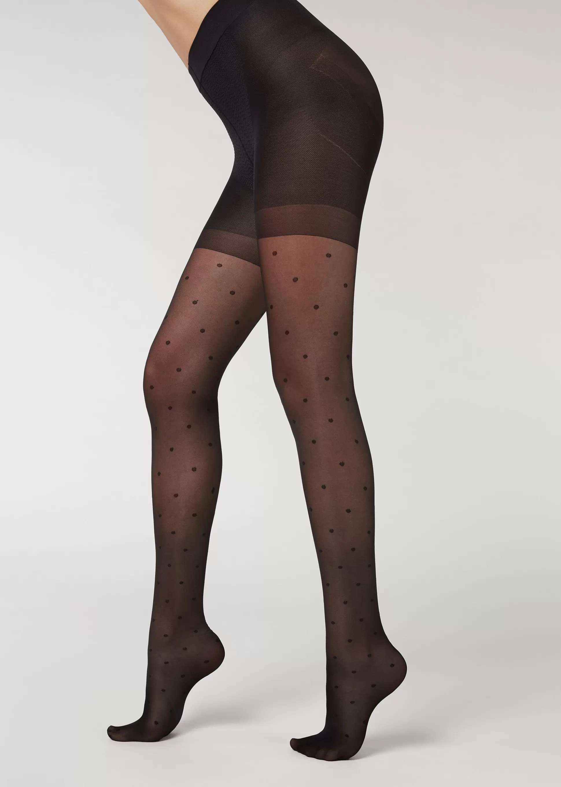 Total Shaper Collant Remodelant Voile 30 Deniers A Motifs Pois*Calzedonia Best Sale